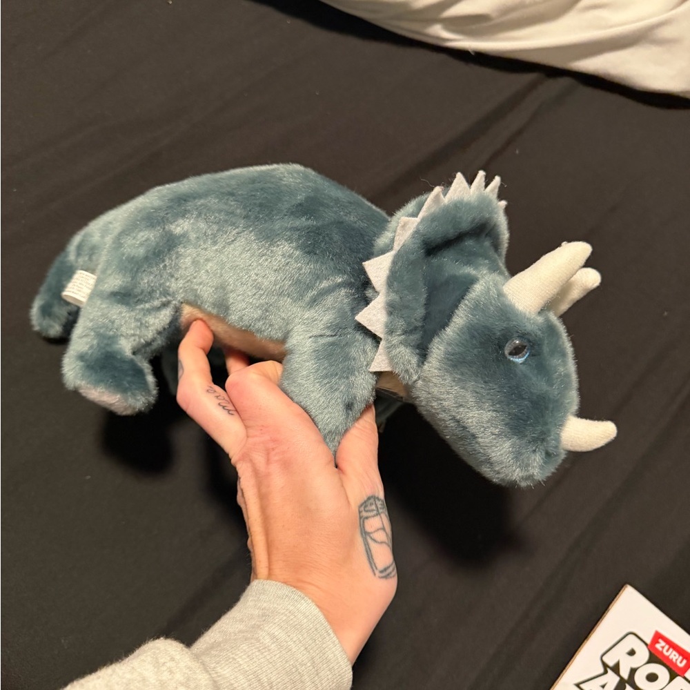 Demdaco Teal and Gray Dinosaur Plush- NWT - Picture 2 of 8
